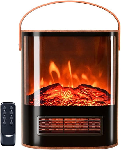 ROVSUN 1500W Electric Fireplace Stove, Realistic Flame Effect, Adjustable