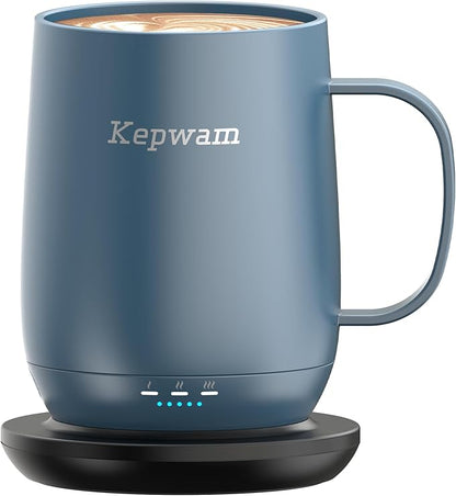 Kepwam Self Heating Coffee Mug T2, 16oz Smart Heated Coffee Mug, 150 Min