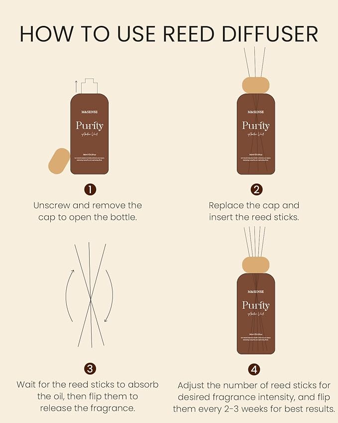M&SENSE Bamboo Reed Diffuser: 6.3 fl oz Non-Toxic Aroma Set