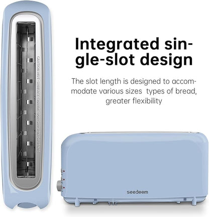 SEEDEEM 2 Slice Slim Toaster, Single 10" Long Slot Toaster Fits Bagels &