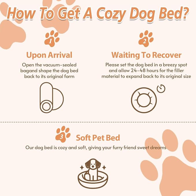 JOLLYVOGUE Calming Dog Bed for Small Dogs - 23 inches Donut Washable Small Dog Bed for Kittens & Puppies, Anti-Slip Round Fluffy Plush Faux Fur Cat Beds (Fits up to 25 lbs Pets, Purple)