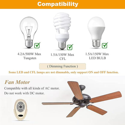Universal Ceiling Fan Remote Control Kit Replacement
