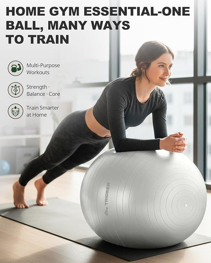 Trideer Exercise Ball for Yoga, Pilates & Fitness – Stability Ball Equipment