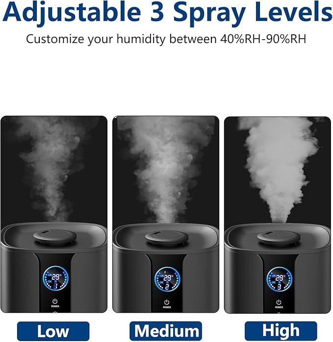 9L Smart Humidifiers for Bedroom Large Room, 2.3Gal Cool Mist Top Fill Diffuser