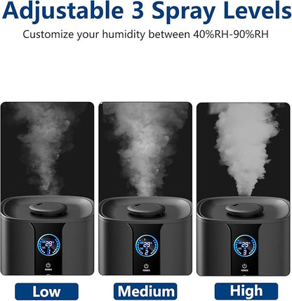 9L Smart Humidifiers for Bedroom Large Room, 2.3Gal Cool Mist Top Fill Diffuser