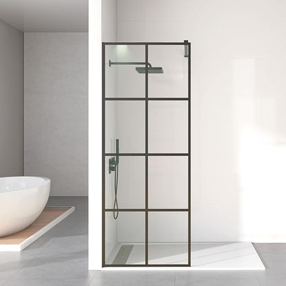 Mainzel 34" W x 76" H Fixed Shower Glass Panel, Frameless 3/8" ANSl Tempered