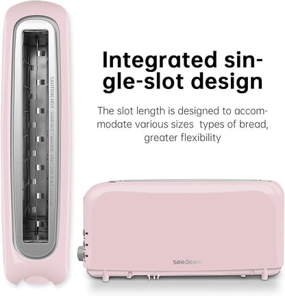 SEEDEEM 2 Slice Slim Toaster, Single 10" Long Slot Toaster Fits Bagels &