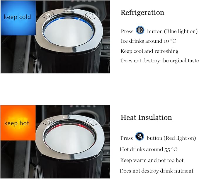 Car Cup Holder 2-in-1 Coffee Warmer Drink Cooler Smart Car Tumbler Holder Gift
