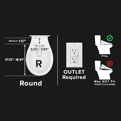 SmartBidet® SB-1200 Luxury Advanced Electric Smart Bidet Round White Toilet Seat