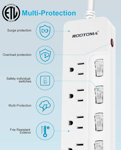 ROOTOMA Power Strip Surge Protector