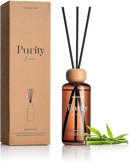 M&SENSE Bamboo Reed Diffuser: 6.3 fl oz Non-Toxic Aroma Set