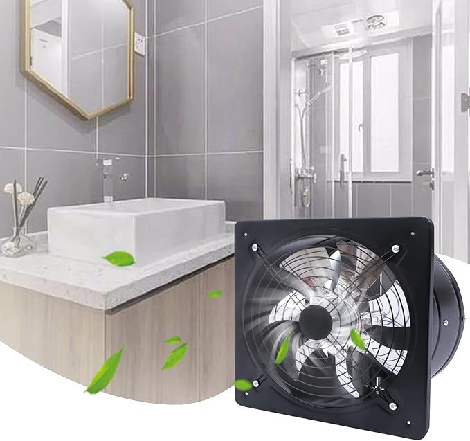 XUFOPLY 12 Inch Exhaust Fan, 110V 125W Wall Mounted Vent Fans 2800RPM Kitchen