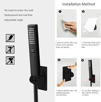 8"High Pressure Square Rain Shower Head and 2-in-1 Hand Shower.Equipped