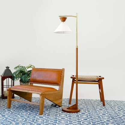 Floor Lamp with Foot Switch, Modern Standing Lamp with Linen Shade, Tall Reading Lamp for Living Room,Bedroom,Office,Study Room