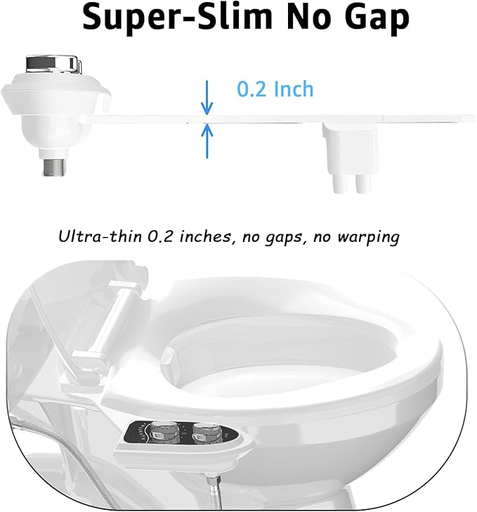 Bidet Toilet Attachment, Toilet Bidet Cold Water No-Electric, 3 Wash Modes