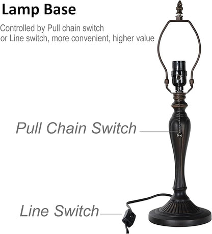 TL0015 Blue Baroque Tiffany Table Lamp Stained Glass Reading Desk Light 12 X 20 Inches for Bedroom Living Room, Handcrafted Artwork for Home Office, LED Bulb Included (Blue Baroque)