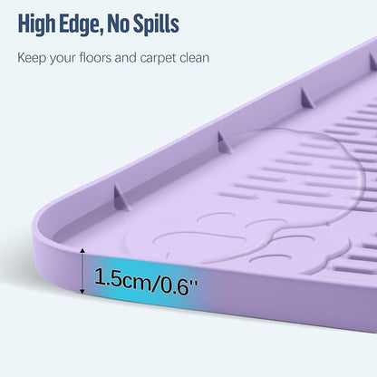 Pee Pad Holder for Dogs 50''x35'' Silicone Puppy Pee Pad Tray, Purple | Extra Large Dog Potty Tray Leak-Proof, High Edge, No Spill Training Pads for Floor Protection, No Pee Pads