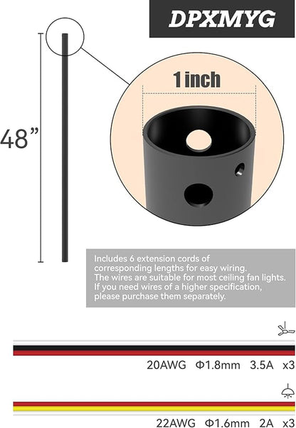 DPXMYG 48 inch Ceiling Fan Downrod