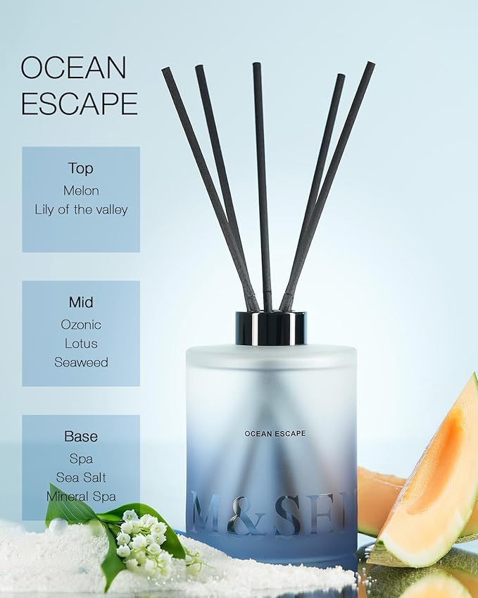M&SENSE Ocean Escape Reed Diffuser Set