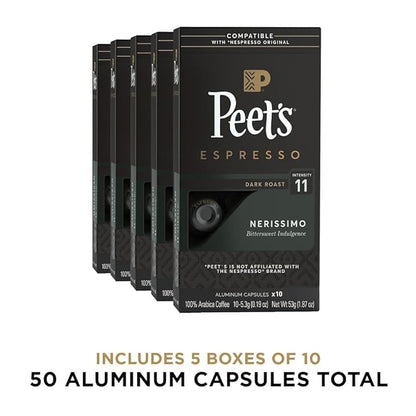 Peet's Coffee, Dark Roast Espresso Capsules, Compatible