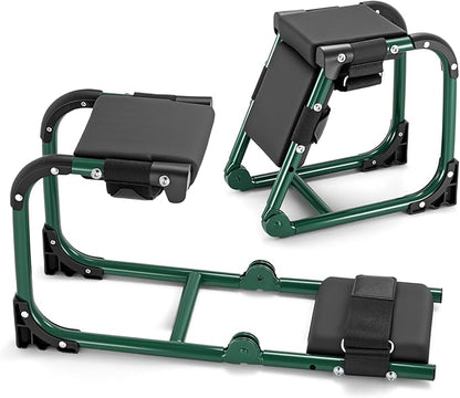 Tcoivs Ergonomic Knee Seat, Foldable 2-in-1 Garden Kneeler and Seat, with Adjustable Kneeling Pad and Soft Seat Cushion, Supports Up to 350 LBS