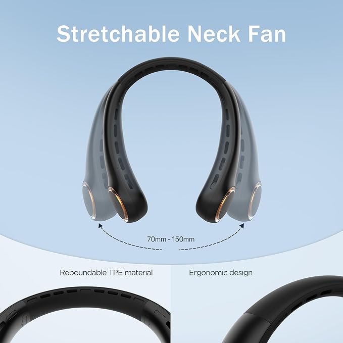 Neck fan, Portable Fan with 5-17H Lifespan, 4000mAh Neck fan air conditioner