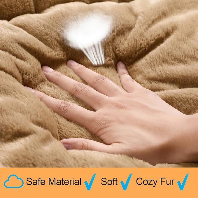 Dog Crate Pad Washable Dog Bed for Crate Small Cozy Mat 24-Inch Camel | Ultra Soft Kennel Pad,Anti-Slip Bottom,Fits for Most Metal Crates,Comfortable Sleeping Pet Mat