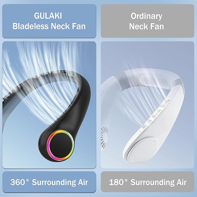 Neck fan, Portable Fan with 5-17H Lifespan, 4000mAh Neck fan air conditioner