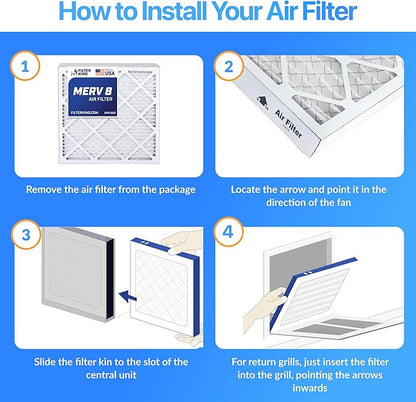 Filter King 7x39.5x1 Air Filter | 4-PACK | MERV 8 HVAC Pleated A/C Furnace