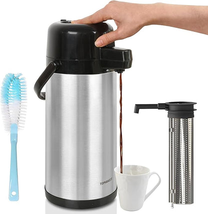 Airpot Coffee Dispenser with Pump, 102 OZ/ 3L Large Coffee Dispenser with Tea