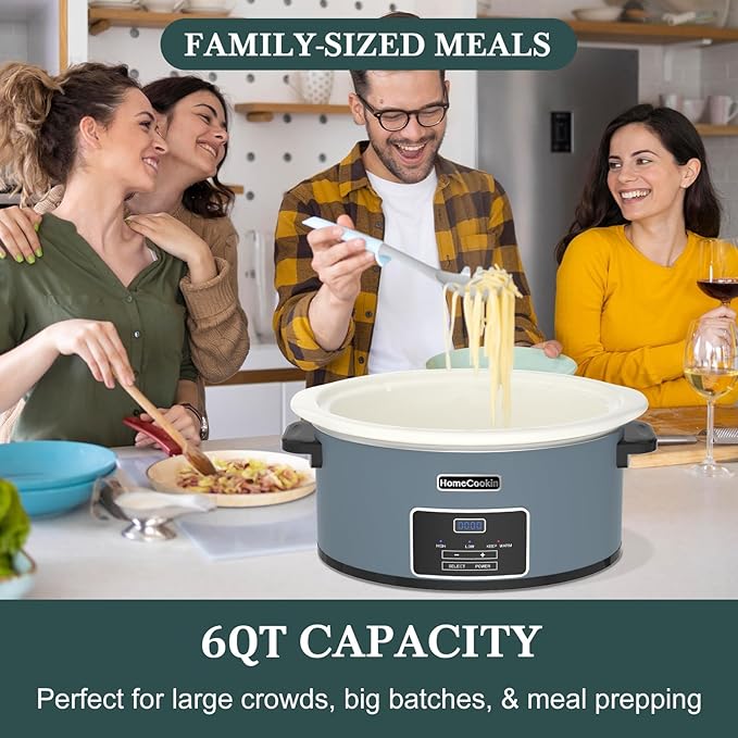 HOMECOOKIN 6-Quart Programmable Slow Cooker