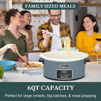 HOMECOOKIN 6-Quart Programmable Slow Cooker