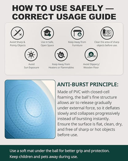 Trideer Exercise Ball for Yoga, Pilates & Fitness – Stability Ball Equipment