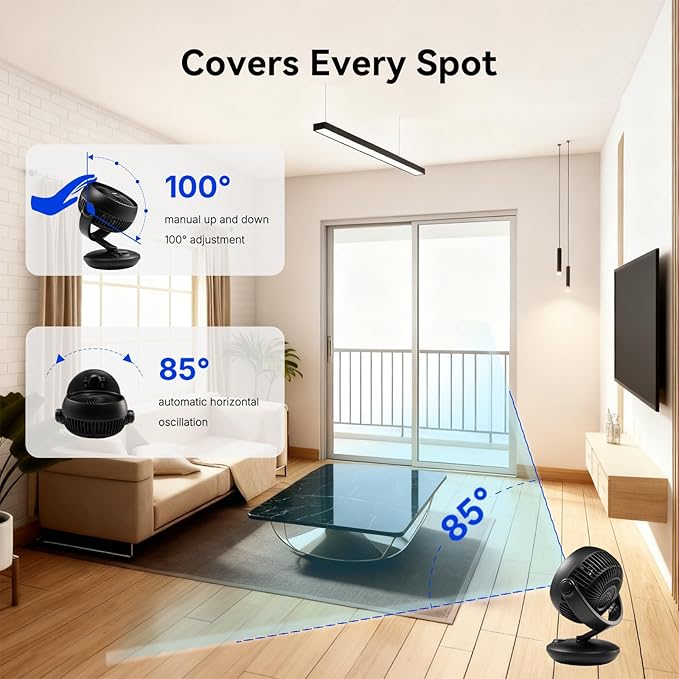 SIGBOT Fan for Bedroom with Remote, Ultra Quiet Desk Fans, with 3 Modes
