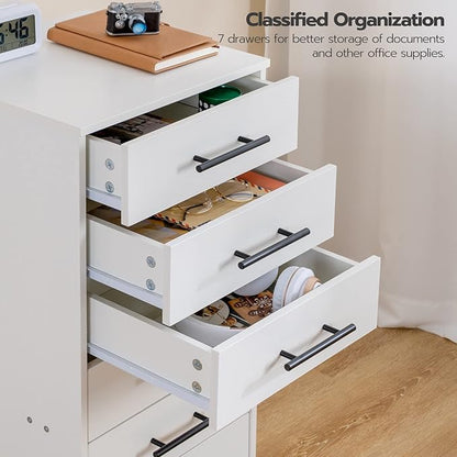 HOOBRO 7-Drawer File Cabinet, Wooden Office Cabinet