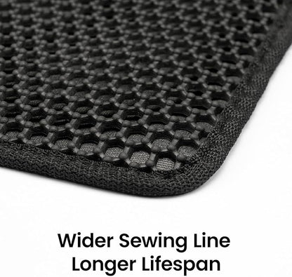 Cat Litter Mat, Upgrade Super Waterproof Back Layer Litter Box Mat, Non Slip, Durable, Soft on Paws Kitty Trapping Matt (34"x26", Black)