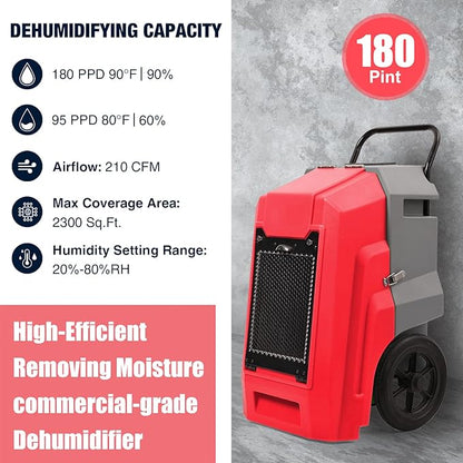 MOUNTO 180Pints Commercial Dehumidifier