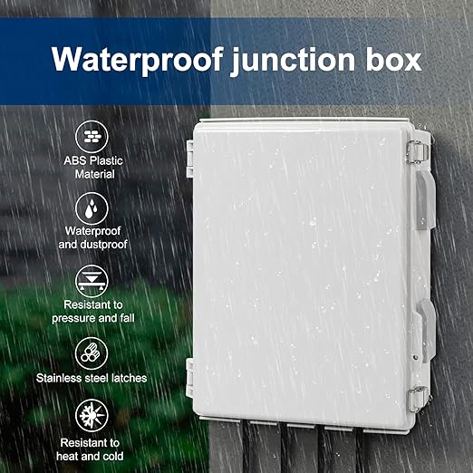 Electrical Junction Box, Ventilated Design, Cable Grommets, Indoor/Outdoor Use