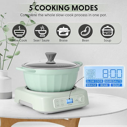 BUYDEEM 5-in-1 Slow Cooker 4.7QT
