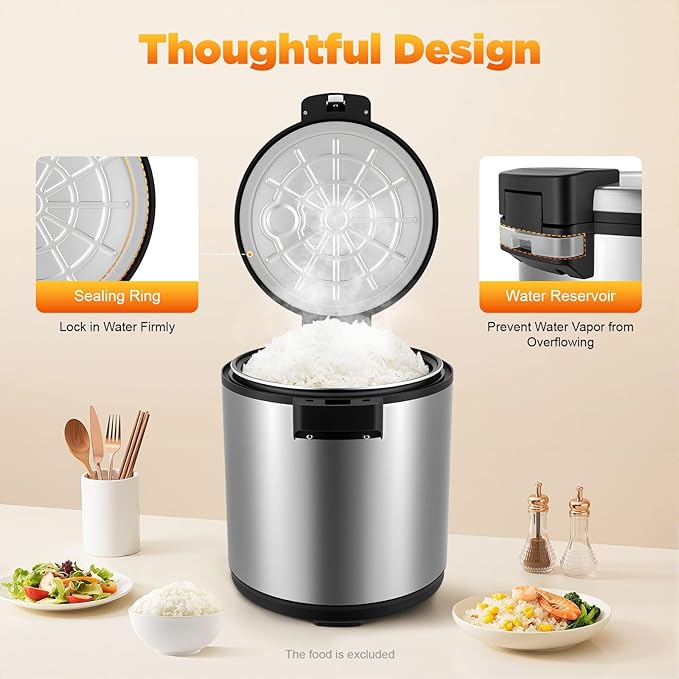 Commercial Rice Warmer, 6 Gal Stainless Steel Electric Rice Warmers