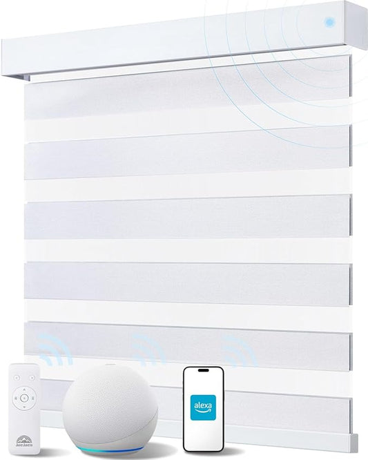 Smart Zebra Blinds for Windows, Alexa Motorized Blinds