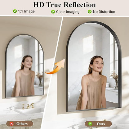 Arch Bathroom Mirror, Tempered Glass Decor Mirror