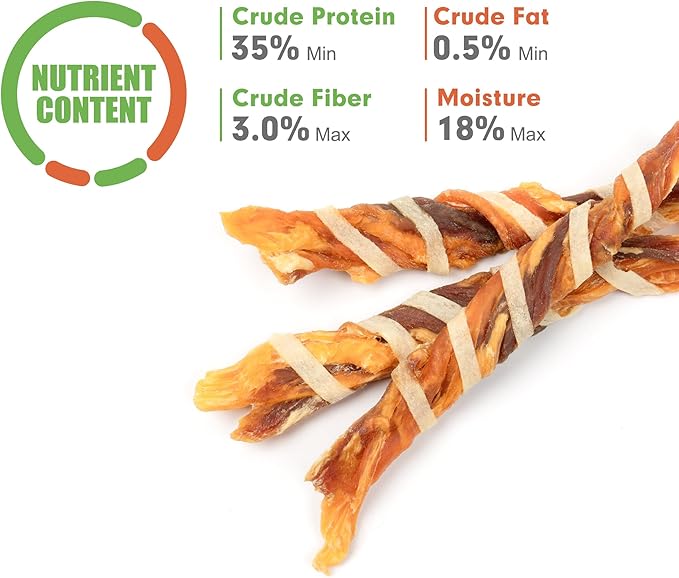 MON2SUN Dog Treats, Triple Flavor Jerky Twist Sticks, 4.5-5 Inch Chicken Duck and Codfish Sticks Chews for Small Dogs, Healthy Snacks, 10.58 oz (30 Count-Pack of 1)