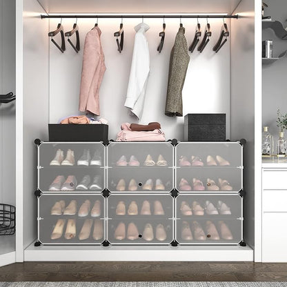 ROJASOP 6-Tier 24-Pair Expandable Shoe Rack Organizer
