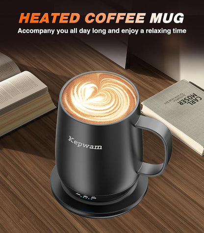 Kepwam Self Heating Coffee Mug T2, 16oz Smart Heated Coffee Mug, 150 Min