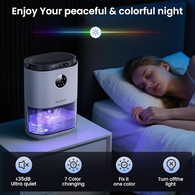 Dehumidifier for Home, 68 OZ Water Tank Dehumidifiers for Bathroom, Living room