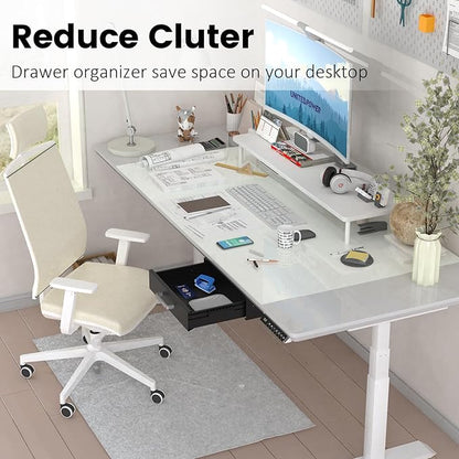 UNITEDPOWER Under Desk Drawer Storage, Pull-Out Office Hidden Counter Drawer