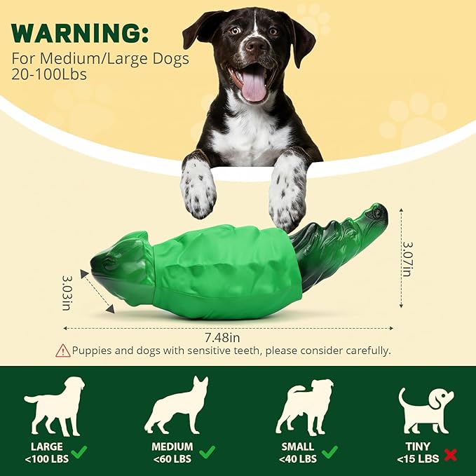 Dog Chew Toys for Aggressive Chewers, Indestructible Lizard Shape Tough Dog Toy with Natural Scents, Durable Chew Bones to Keep Large Dogs Busy, for Super Chewers 20-80Lbs - Bacon
