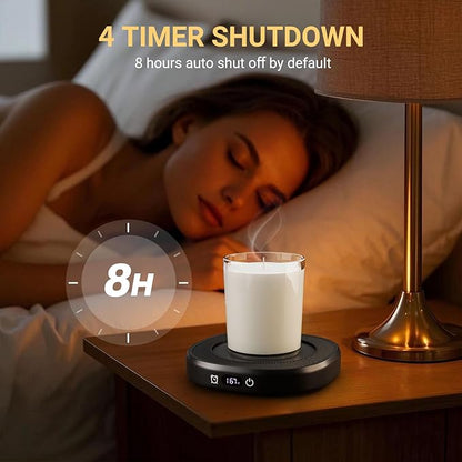 Coffee Mug Warmer & Simple Pure Black Mug Set, Electric Cup Warmer