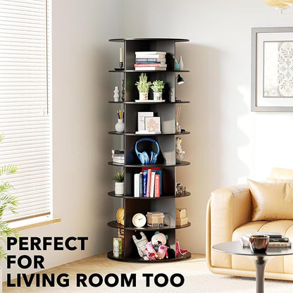 SpaceAid 7 Tier Rotating Shoe Rack Tower, Spinning Shoe Display Lazy Susan